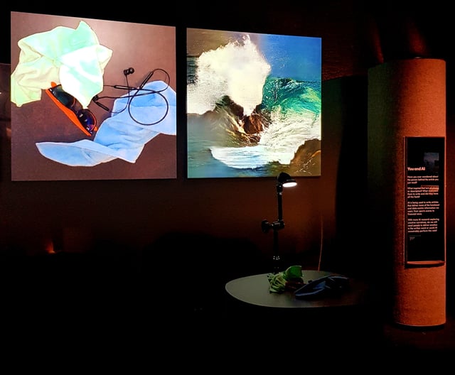 Learning to See (Interactive) installation view at AI: More than Human, Barbican Centre, London, UK, 2019.